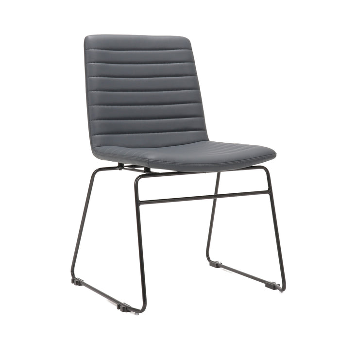 Pixel Sled Chair - French Navy PU/White