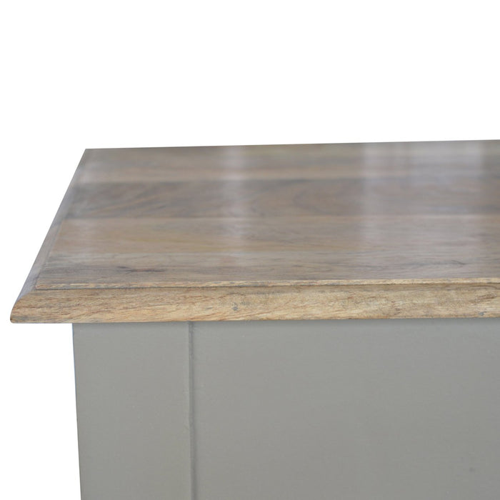 Hand Painted Writing Desk - Grey, Wood