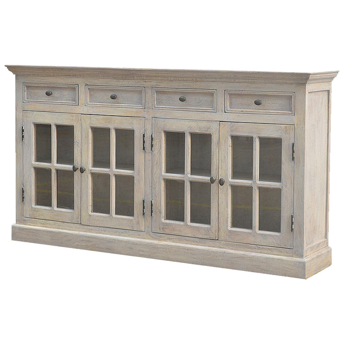 Stone Acid Wash Glazed Sideboard - Grey, Wood
