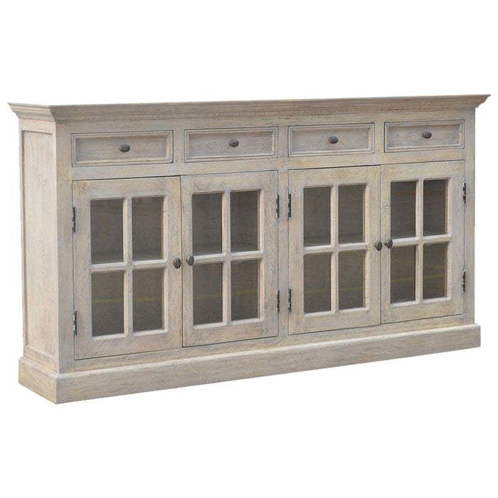 Stone Acid Wash Glazed Sideboard - Grey, Wood