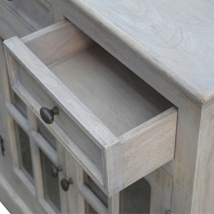 Stone Acid Wash Glazed Sideboard - Grey, Wood