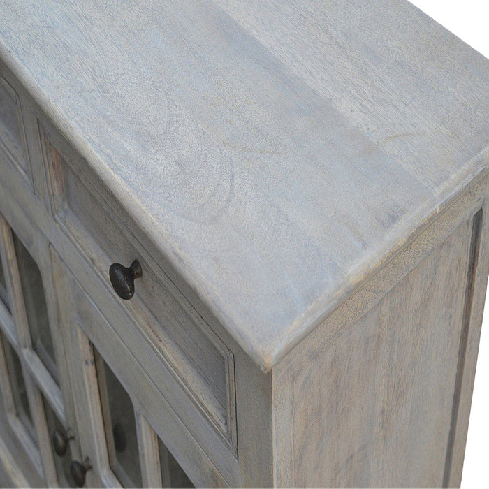 Stone Acid Wash Glazed Sideboard - Grey, Wood