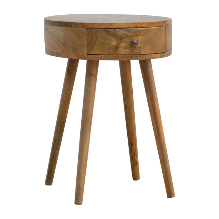 Nordic Circular Shaped Bedside - Natural, Wood