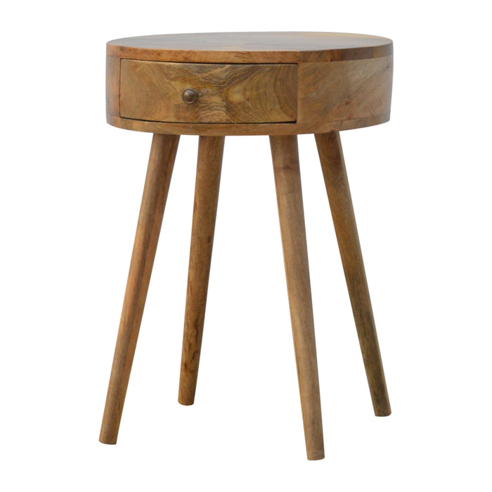Nordic Circular Shaped Bedside - Natural, Wood