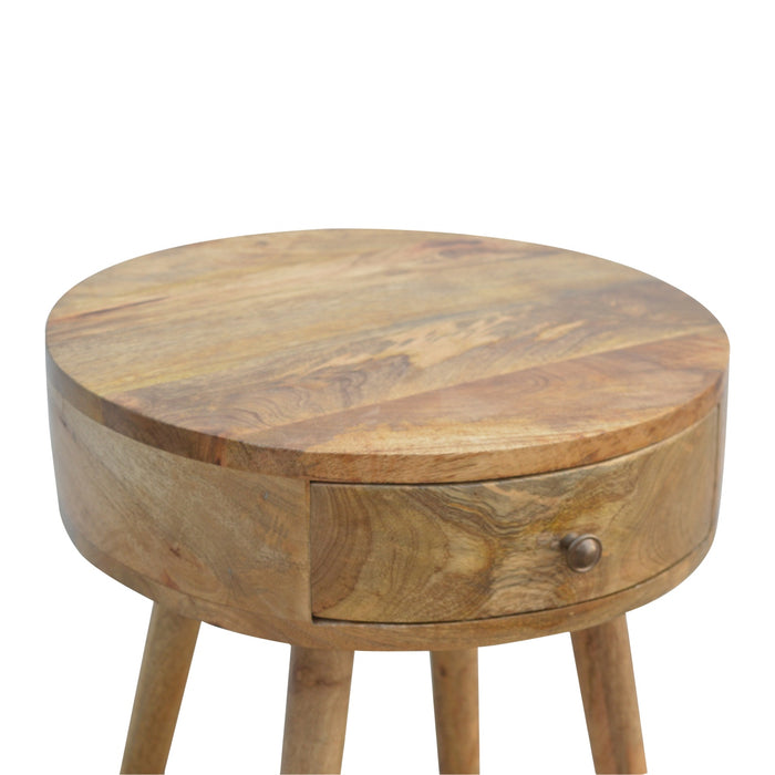 Nordic Circular Shaped Bedside - Natural, Wood
