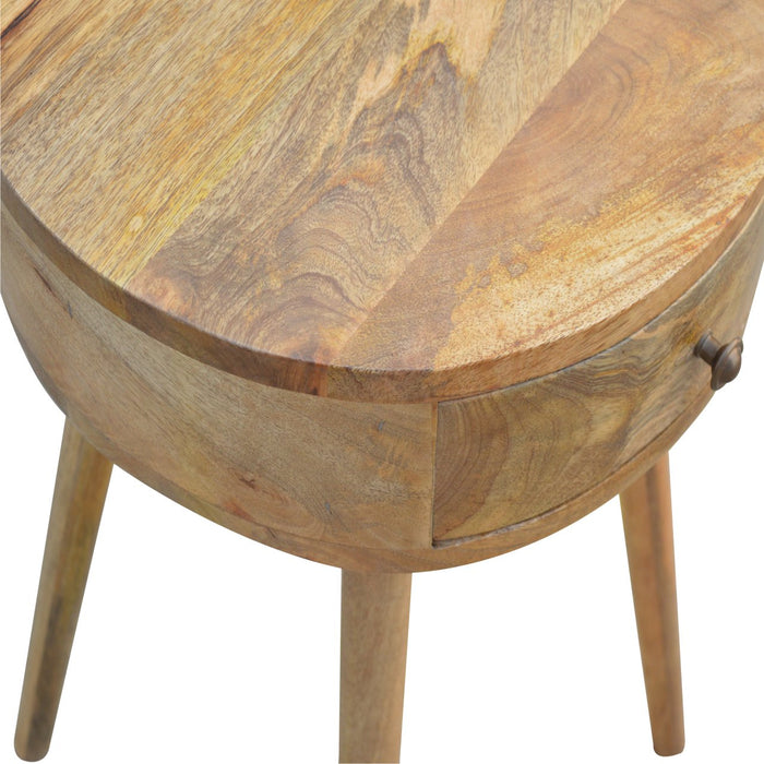 Nordic Circular Shaped Bedside - Natural, Wood