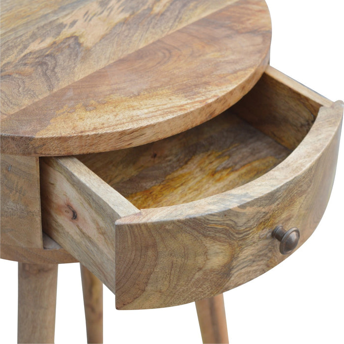 Nordic Circular Shaped Bedside - Natural, Wood