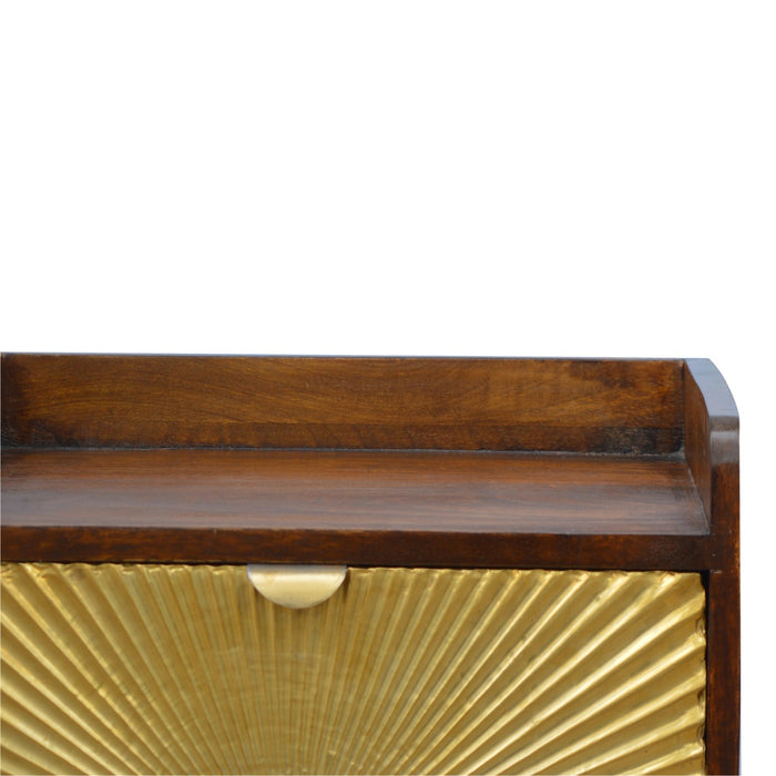 Manila Gold One Drawer Bedside - Brown, Wood