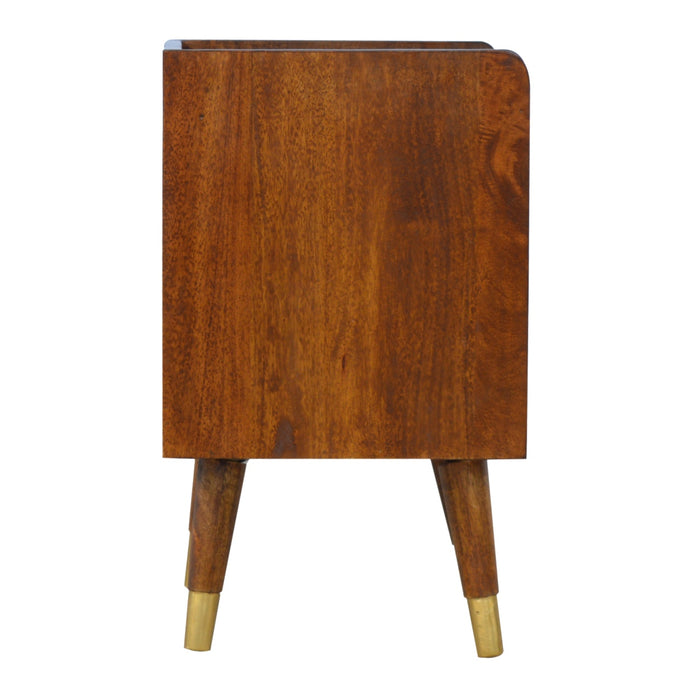 Manila Gold One Drawer Bedside - Brown, Wood