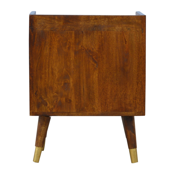 Manila Gold One Drawer Bedside - Brown, Wood
