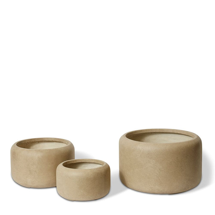 Saheed Low Fibrestone Planter - Brown