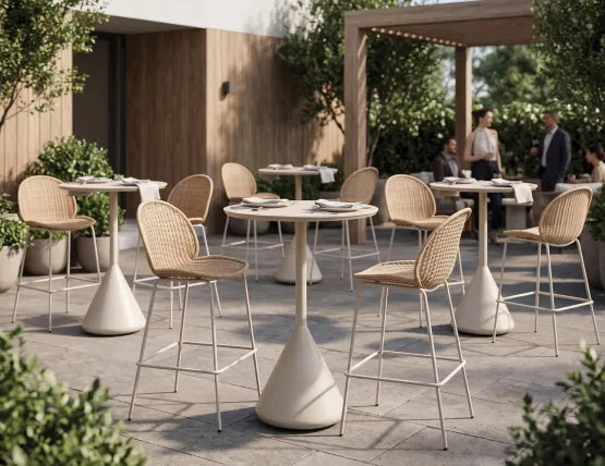 Sombra Rattan Bar Stool - Outdoor - Latte, 110cm H