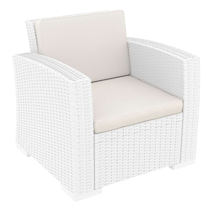 Siesta Monaco Lounge Arm Chair - White with cushion