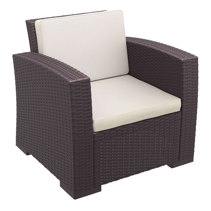 Siesta Monaco Lounge Arm Chair - Chocolate with cushion