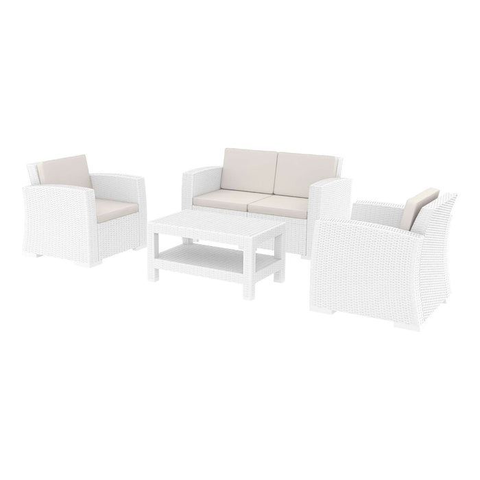 Siesta Monaco Lounge Set - White with cushions