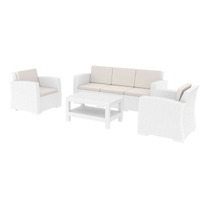 Siesta Monaco Lounge Set XL - White with cushions