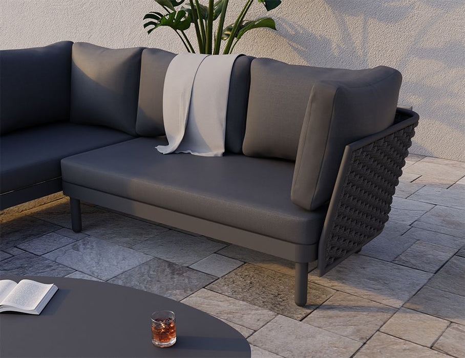 Siano Modular Right Arm 2 Seater - Outdoor - Charcoal - Dark Grey Cushion