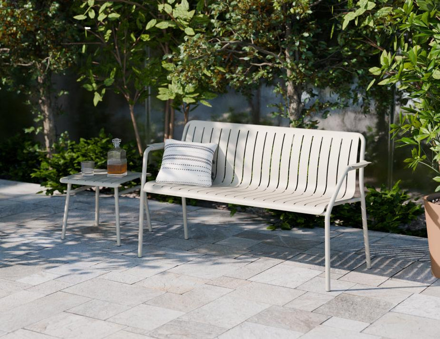Roku Garden Bench 125cm - Outdoor - Matte Latte - Chair with Granite Grey Cushion