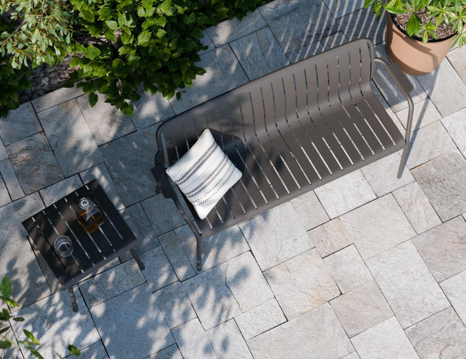 Roku Garden Bench 125cm - Outdoor - Charcoal - Chair with Granite Grey Cushion