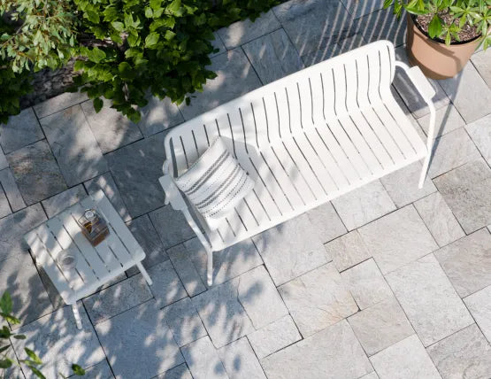 Roku Garden Bench 125cm - Outdoor - White - Chair Only, Aluminium