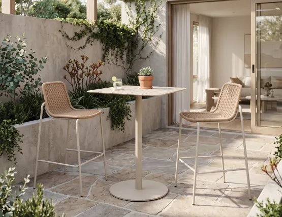 Cenote Rattan Bar Stool - Outdoor - Latte, 103cm H