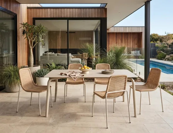 Roku Dining Table 160cm - Outdoor - Latte - Dune Ceramic