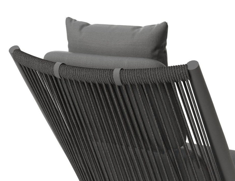 Minori Lounge Chair - Outdoor - Charcoal - Dark Grey Cushion