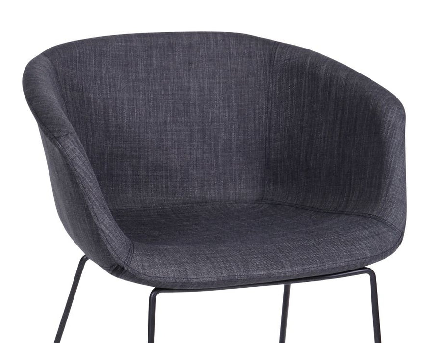 Lonsdale Armchair - Black Sled - Charcoal Fabric