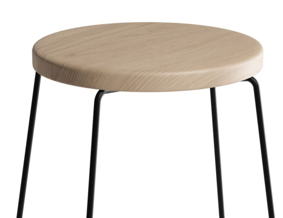 Hugo Low Stool - Black - Natural Seat