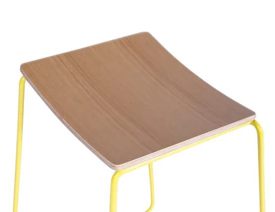 Ardent Stool - Yellow - Natural, Wood, 67cm H