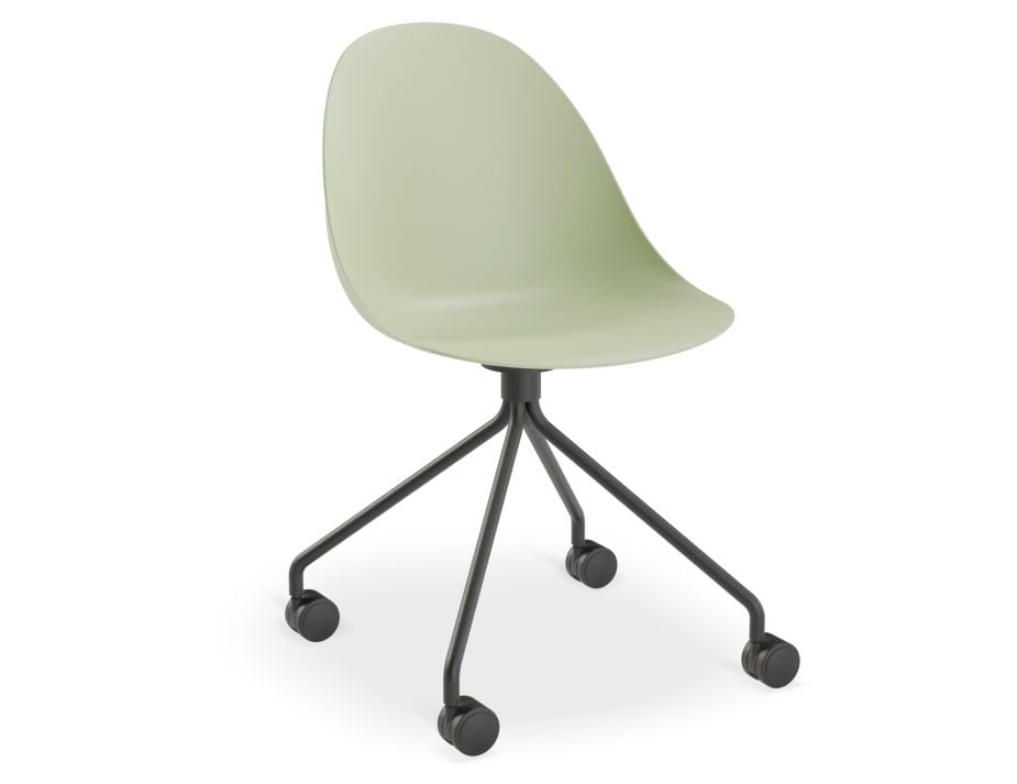 Sphere Chair Green Pebble Chair Mint Green with Shell Seat - Pyramid Fixed Base with Cast