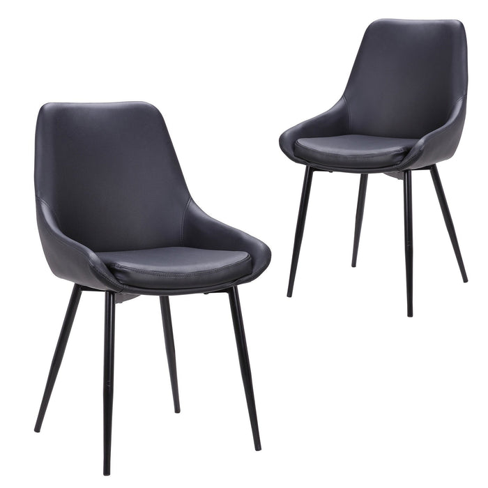 CDC2003-SE - Dining Chair - Black PU (Set of 2)