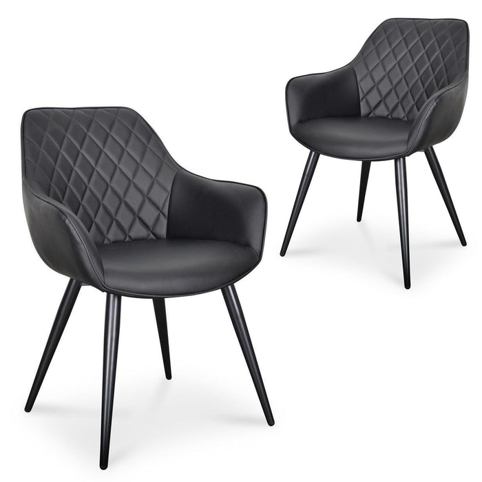 CDC2082-SE - Dining Chair - Black PU (Set of 2)