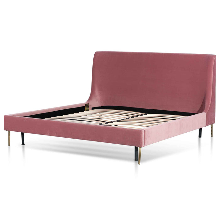 CBD6286-MI Queen Bed Frame - Blush Peach Velvet