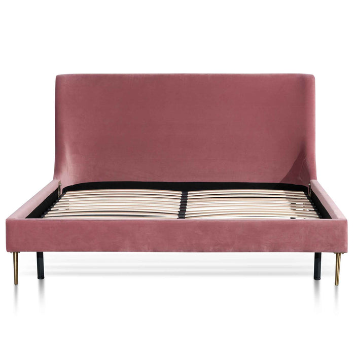 CBD6283-MI King Bed Frame - Blush Peach Velvet