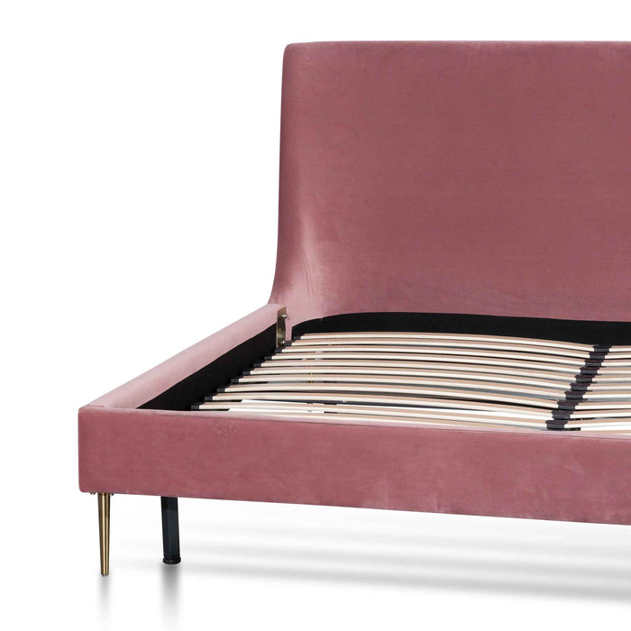 CBD6283-MI King Bed Frame - Blush Peach Velvet