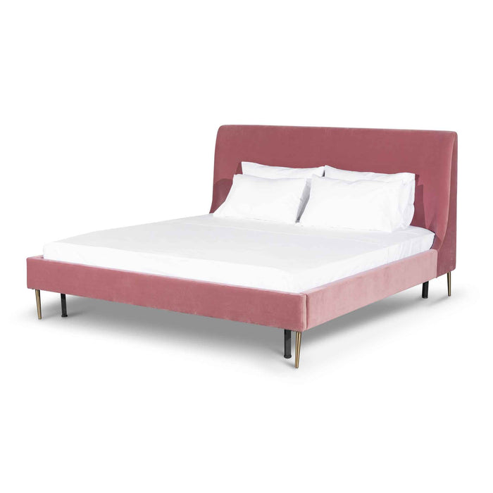 CBD6286-MI Queen Bed Frame - Blush Peach Velvet