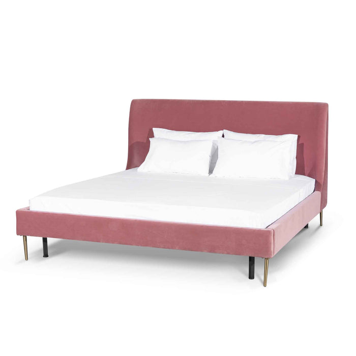 CBD6286-MI Queen Bed Frame - Blush Peach Velvet