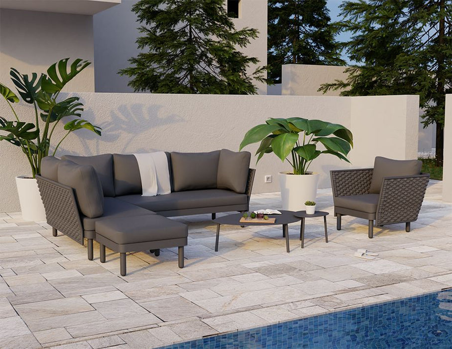 Siano Modular Right Arm 2 Seater - Outdoor - Charcoal - Dark Grey Cushion