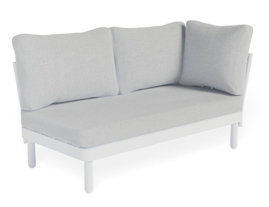 Siano Modular Right Arm 2 Seater - Outdoor - White - Light Grey Cushion