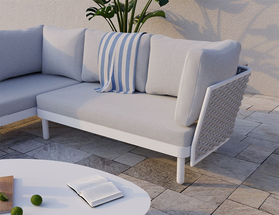 Siano Modular Right Arm 2 Seater - Outdoor - White - Light Grey Cushion