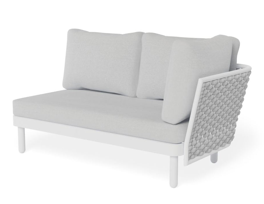 Siano Modular Right Arm 2 Seater - Outdoor - White - Light Grey Cushion