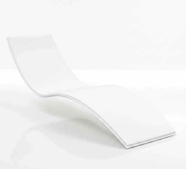 Siesta Slim Sun Lounger seat cushion in White, shown on its own