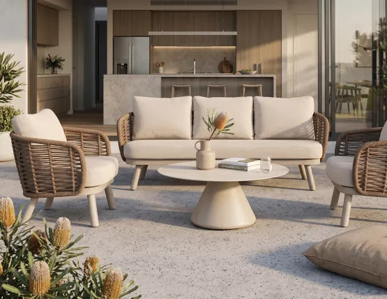 Sorrento Lounge Chair - Outdoor - Latte, Wood