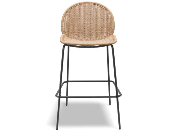 Sombra Rattan Bar Stool - Outdoor - Charcoal, 110cm H
