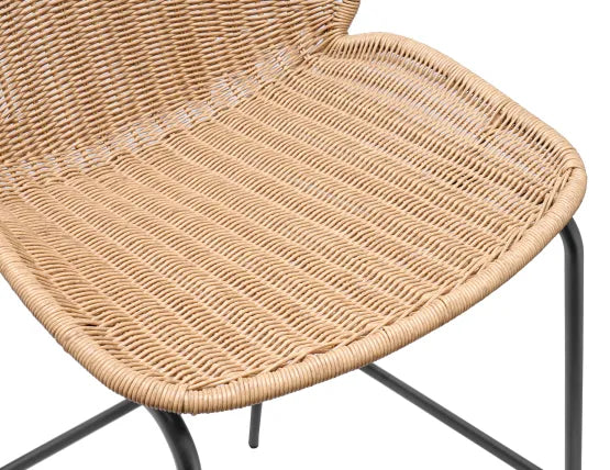 Sombra Rattan Bar Stool - Outdoor - Charcoal, 110cm H