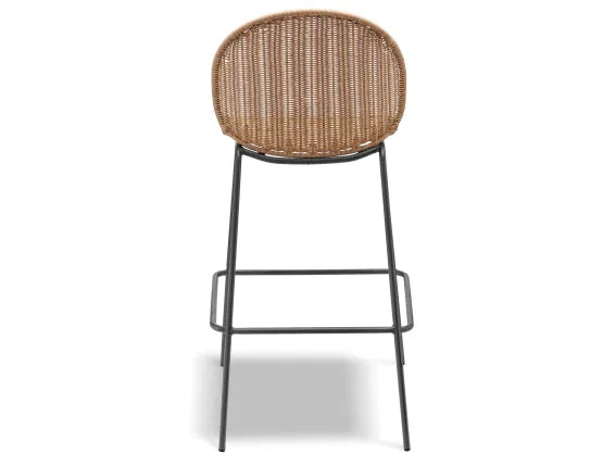 Sombra Rattan Bar Stool - Outdoor - Charcoal, 110cm H