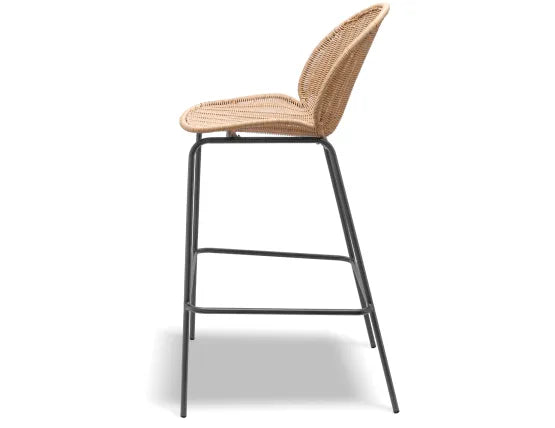 Sombra Rattan Bar Stool - Outdoor - Charcoal, 110cm H