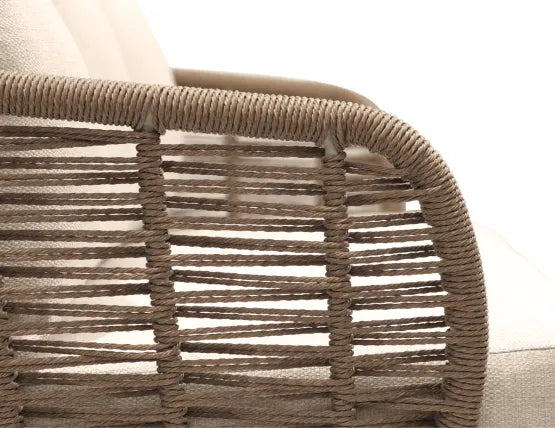 Sorrento 3 Seater Sofa - Outdoor - Latte, Wood, 185cm W