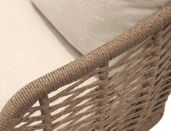 Sorrento 3 Seater Sofa - Outdoor - Latte, Wood, 185cm W